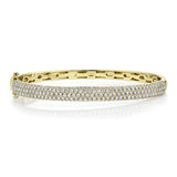14K Rose Gold Diamond Pave Thin Bangle-Bangles-Maurice's Jewelers-YELLOW GOLD-