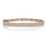 14K Rose Gold Diamond Pave Thin Bangle-Bangles-Maurice's Jewelers-ROSE GOLD-