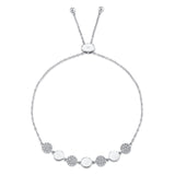 14K Yellow Gold Diamond Pave Circle Bolo Bracelet-Bracelets-Maurice's Jewelers-WHITE GOLD-