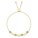 14K Yellow Gold Diamond Pave Circle Bolo Bracelet-Bracelets-Maurice's Jewelers-YELLOW GOLD-