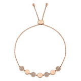 14K Yellow Gold Diamond Pave Circle Bolo Bracelet-Bracelets-Maurice's Jewelers-ROSE GOLD-