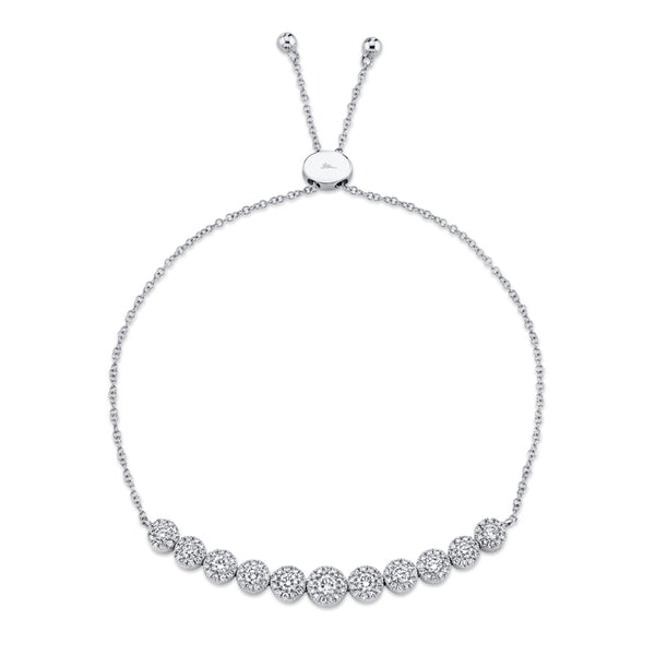14K White Gold Diamond Bolo Bracelet-Bracelets-Maurice's Jewelers-