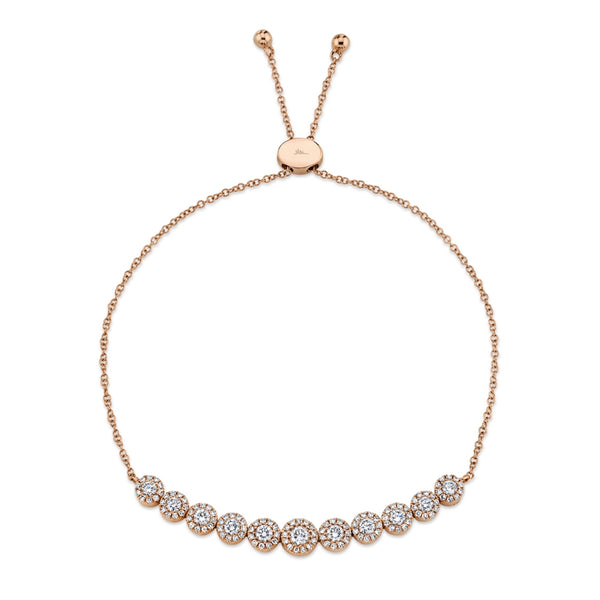 14K Rose Gold Diamond Bolo Bracelet-Bracelets-Maurice's Jewelers-