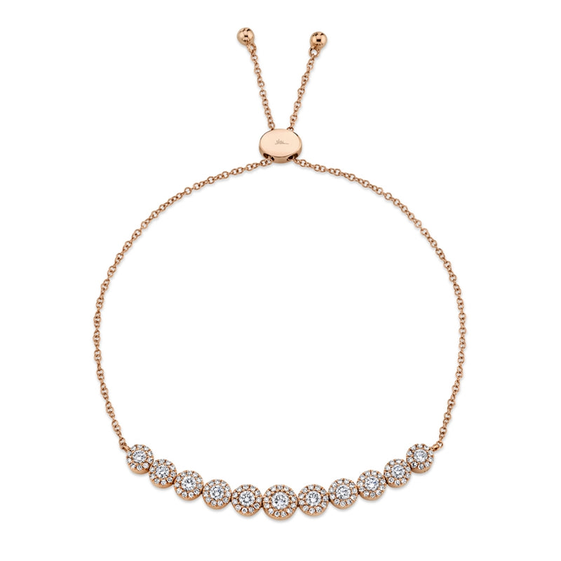 14K Rose Gold Diamond Bolo Bracelet-Bracelets-Maurice's Jewelers-