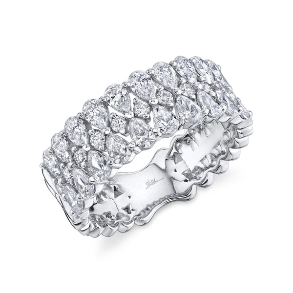 14K White Gold Diamond Pear Ring