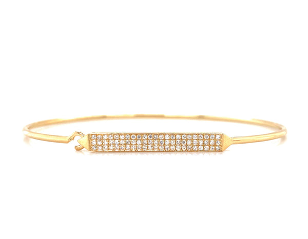 14K Yellow Gold Diamond Bar Bangle-Bangles-majolie-