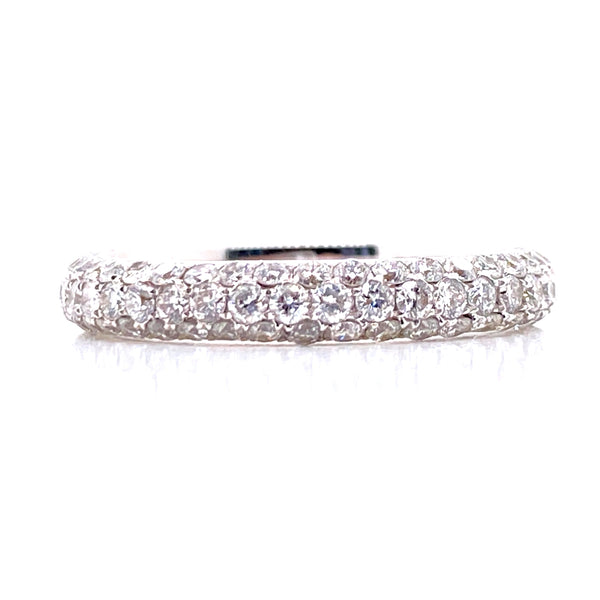 14K White Gold Diamond Pave Band