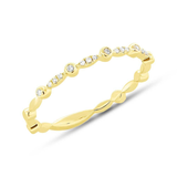 14K Yellow Gold Alternating Bezel Solitaire Diamond Stacking Ring-Rings-Maurice's Jewelers-Yellow Gold-4-