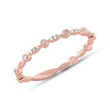 14K Yellow Gold Alternating Bezel Solitaire Diamond Stacking Ring-Rings-Maurice's Jewelers-Rose Gold-4-