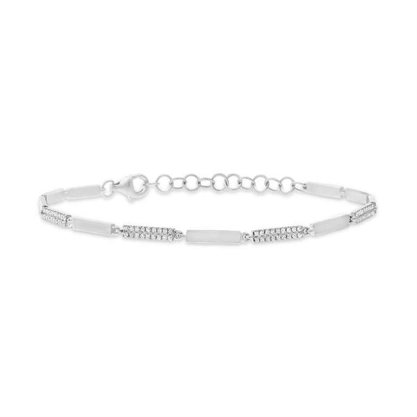 14K Yellow Gold Alternating Diamond Link Bracelet-Bracelets-Maurice's Jewelers-White Gold-