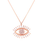 14K Rose Gold Diamond Evil Eye Necklace-Necklaces-Maurice's Jewelers-