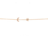14K Yellow Gold Diamond Star & Moon Bracelet-Bracelets-majolie-YELLOW GOLD-