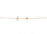 14K White Gold Diamond Star & Moon Bracelet-Bracelets-majolie-YELLOW GOLD-