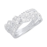 14K White Gold Baguette Diamond Crossover Ring