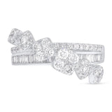 14K White Gold Baguette Diamond Crossover Ring-Rings-Maurice's Jewelers-