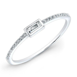 14K White Gold Baguette Diamond Stackable Ring-Rings-majolie-White Gold-4-