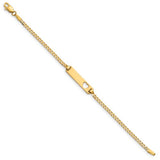14K Yellow Gold Curb Link Baby ID, Plate With Cut-Out Heart Bracelet-baby bracelet-Maurice's Jewelers-