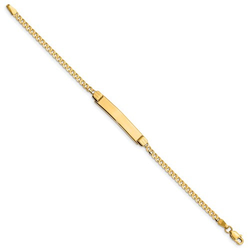 14K Yellow Gold Children's Curb Link ID Bracelet