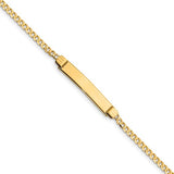 14K Yellow Gold Children's Curb Link ID Bracelet
