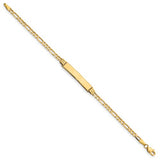 14K Yellow Gold 6" Figaro Link Child ID Bracelet-baby bracelet-Maurice's Jewelers-