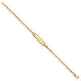 14K Yellow Gold 6in Engraveable Curb Link Baby/Child ID Bracelet-baby bracelet-Maurice's Jewelers-