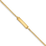 14K Yellow Gold 6in Engraveable Curb Link Baby/Child ID Bracelet-baby bracelet-Maurice's Jewelers-