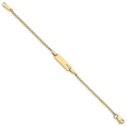 14k Yellow Gold Children's Heart ID Bracelet-baby bracelet-Maurice's Jewelers-