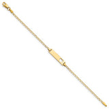 14K Yellow Gold Baby ID Bracelet with Heart Cut Out