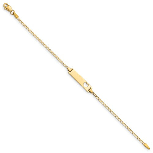 14K Yellow Gold Baby ID Bracelet with Heart Cut Out