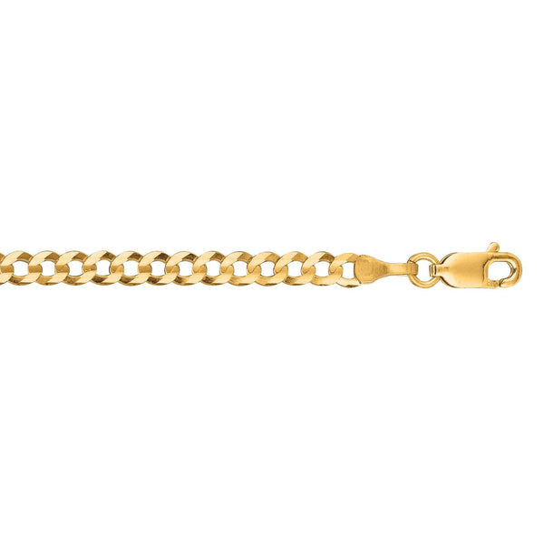 Yellow 14K Gold 3.6mm Polished Comfort Curb Chain
