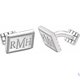 Sterling Silver 3-Letter Serif Monogram Cuff Links-CUFFLINKS-stuller-Sterling Silver-