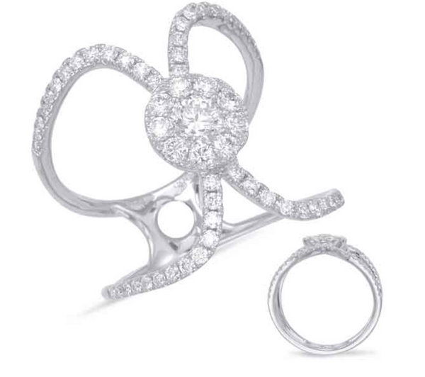 14k White Gold Diamond Ring-Rings-S KASHI-