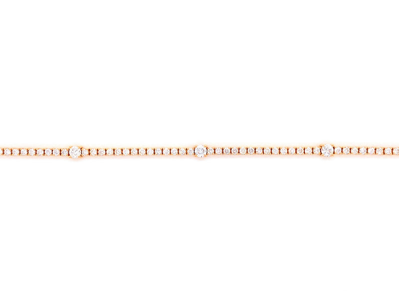 18K Rose Gold Diamond Tennis Bracelet-Bracelets-pink diamond-