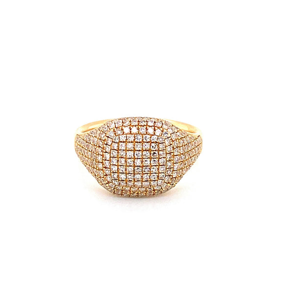 14K Yellow Gold Diamond Pinky Ring-Rings-majolie-