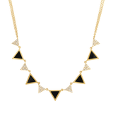 14K White Gold Diamond and Onyx Triangle Necklace-Necklaces-Maurice's Jewelers-Yellow Gold-
