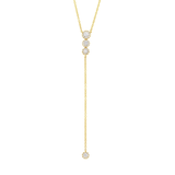 14K Yellow Gold Diamond Circle Lariat necklace