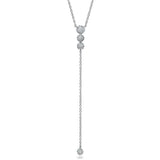 14K Rose Gold Diamond Circle Lariat necklace