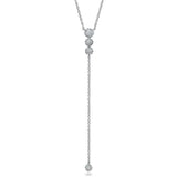 14K Yellow Gold Diamond Circle Lariat necklace