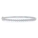 14K Rose Gold Diamond Cluster Small Bangle