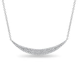 Diamond Crescent Necklace-Necklaces-majolie-White Gold-