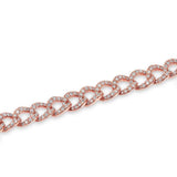 Diamond Curb Link Bracelet-Bracelets-majolie-Rose Gold-