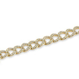 Diamond Curb Link Bracelet-Bracelets-majolie-Yellow Gold-