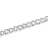 Diamond Curb Link Bracelet-Bracelets-majolie-White Gold-
