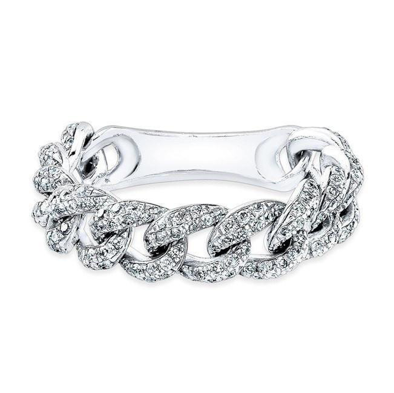 Diamond Curb Link Flexible Ring