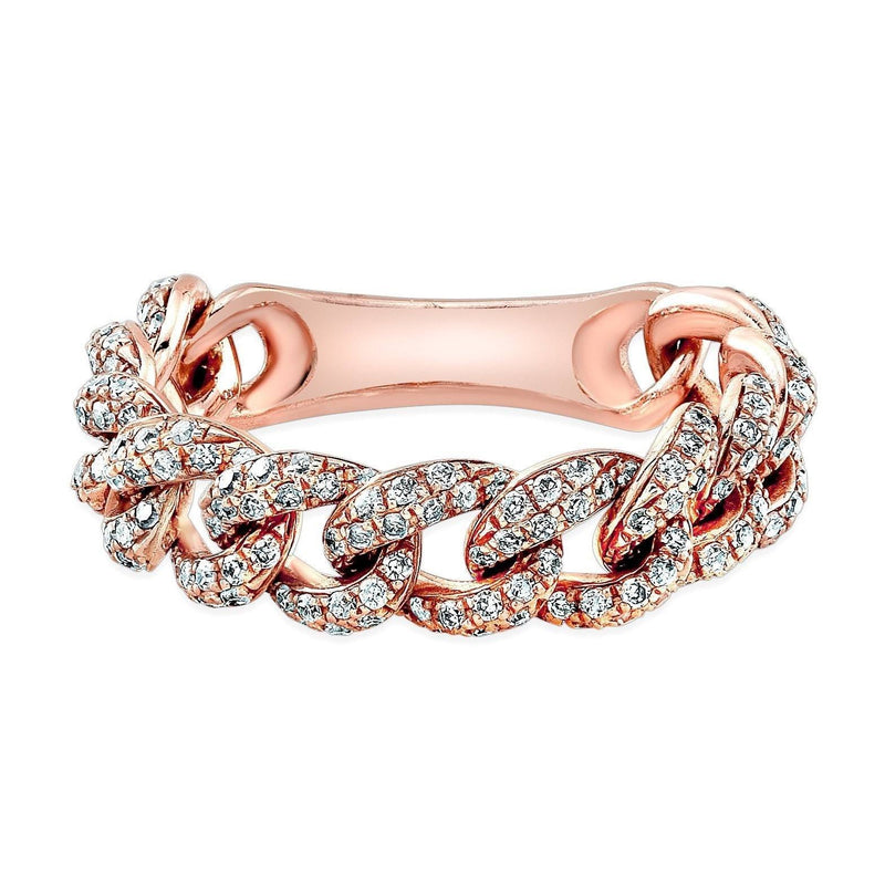 Diamond Curb Link Flexible Ring