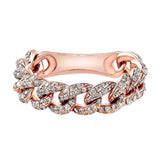 14K Rose Gold Diamond Curb Link Flexible Ring-Rings-Maurice's Jewelers-Rose Gold-4-
