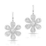 14K Yellow Gold Diamond Daisy Flower Fireback Earrings-EARRINGS-majolie-White Gold-