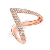 Diamond Deep "V" Ring-Rings-majolie-Rose Gold-4-