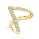 Diamond Deep "V" Ring-Rings-majolie-Yellow Gold-4-