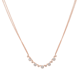 14K White Gold Diamond Disc Double Chain Necklace-Necklaces-Maurice's Jewelers-Rose Gold-